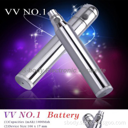 Hot selling variable voltage e cig VV-NO.1 battery from S-body